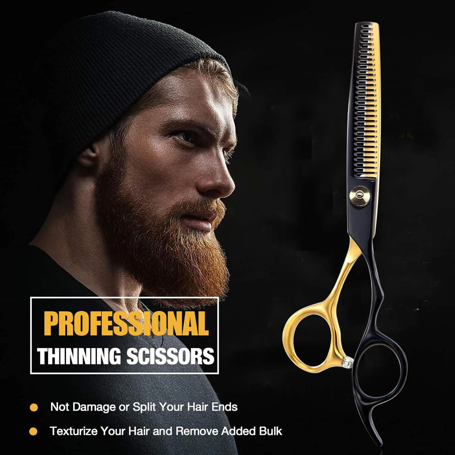 Set of 2 Hair Cutting Scissors, Featuring Professional Thinning Scissors for Barbers And Unique Flat-Tooth Magic Scissors Shears