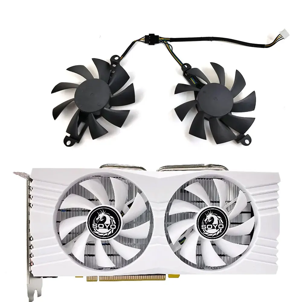 NEW 75MM 4PIN SOYO RX580 8GB Cooling Fan for SOYO AMD RX580 8GB Graphics Card Gaming GDDR5 256Bit Graphics Card Fan Replacement