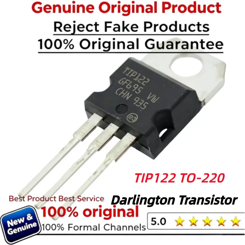 10-20-50pcs 100% New Imported Original TIP122  Darlington Transistor 5A 100V TO-220
