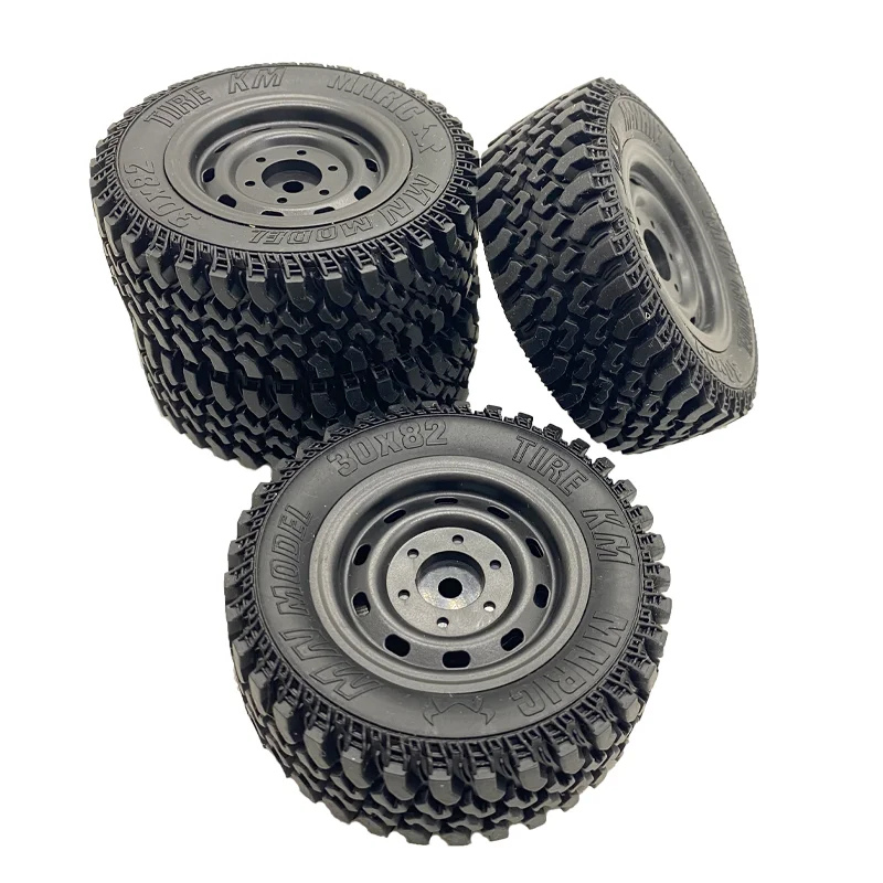 MN 4PCS 80*30MM Rc Car Rubber Tires Wheel Rim for Rc 1/10 1/12 1/16 MN86 MN128 C54 Assembled Tyre Off-road Truck Upgrade Parts