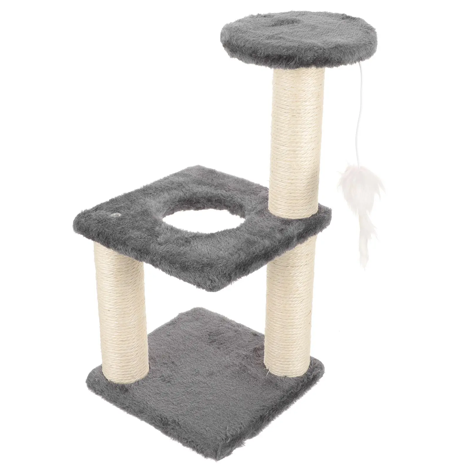 

Cat Scratching Post Grey 3 Layers Kitten Climbing Frame Sturdy Paper Tube Large Wear Resistant Pet Furniture Cat Toys