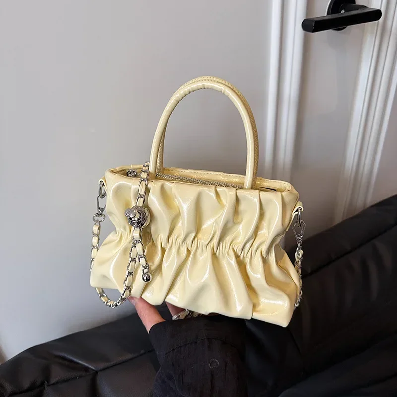 

2025 Fashion Light Luxury Pleated Handbag - Niche Personality Trendy Versatile Shoulder Messenger Bag For Women
