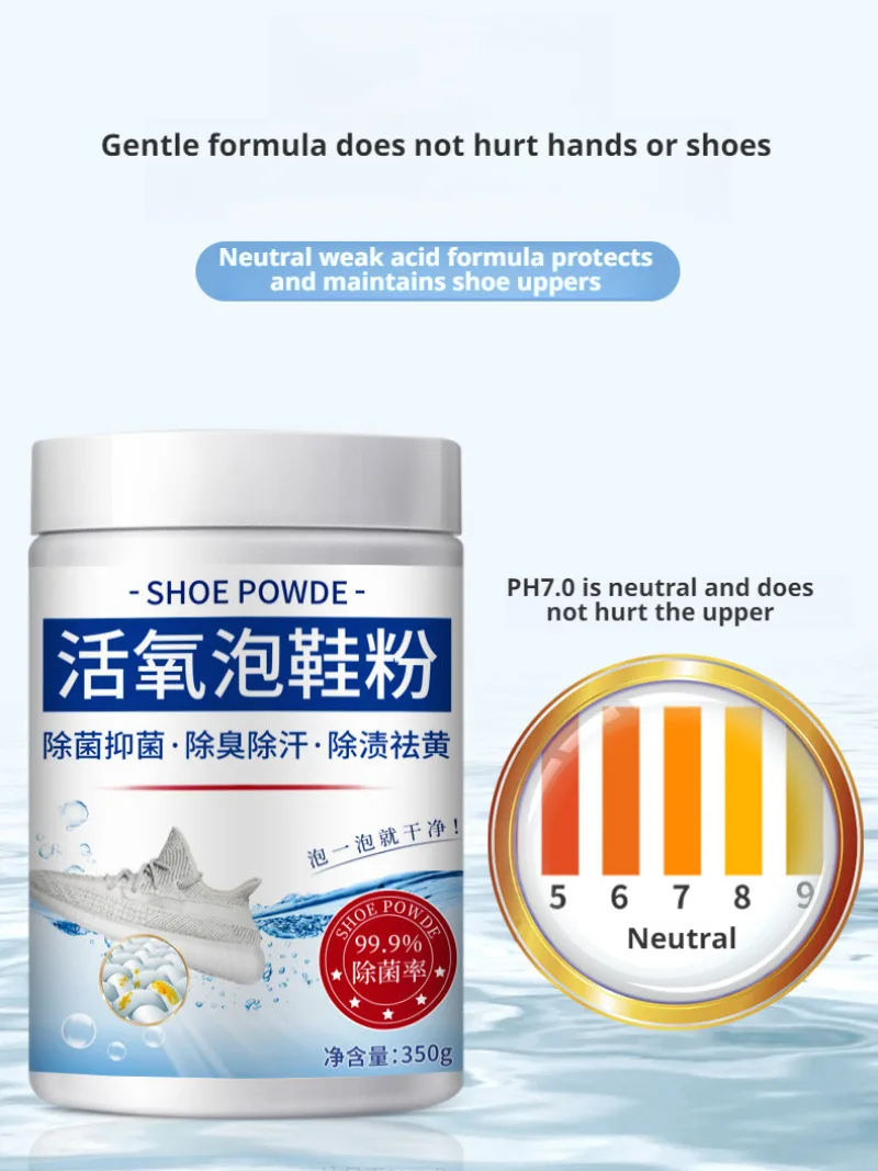 White Shoes Cleaning Powder Oxygenated Eco Bubble Powder for Yellowing and Brightening