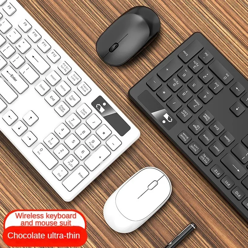 EWEADN Wireless Office Keyboard and Mouse Set Silent Lightweight Ergonomic Waterproof 104 Key Computer Mute Laptop Accessories