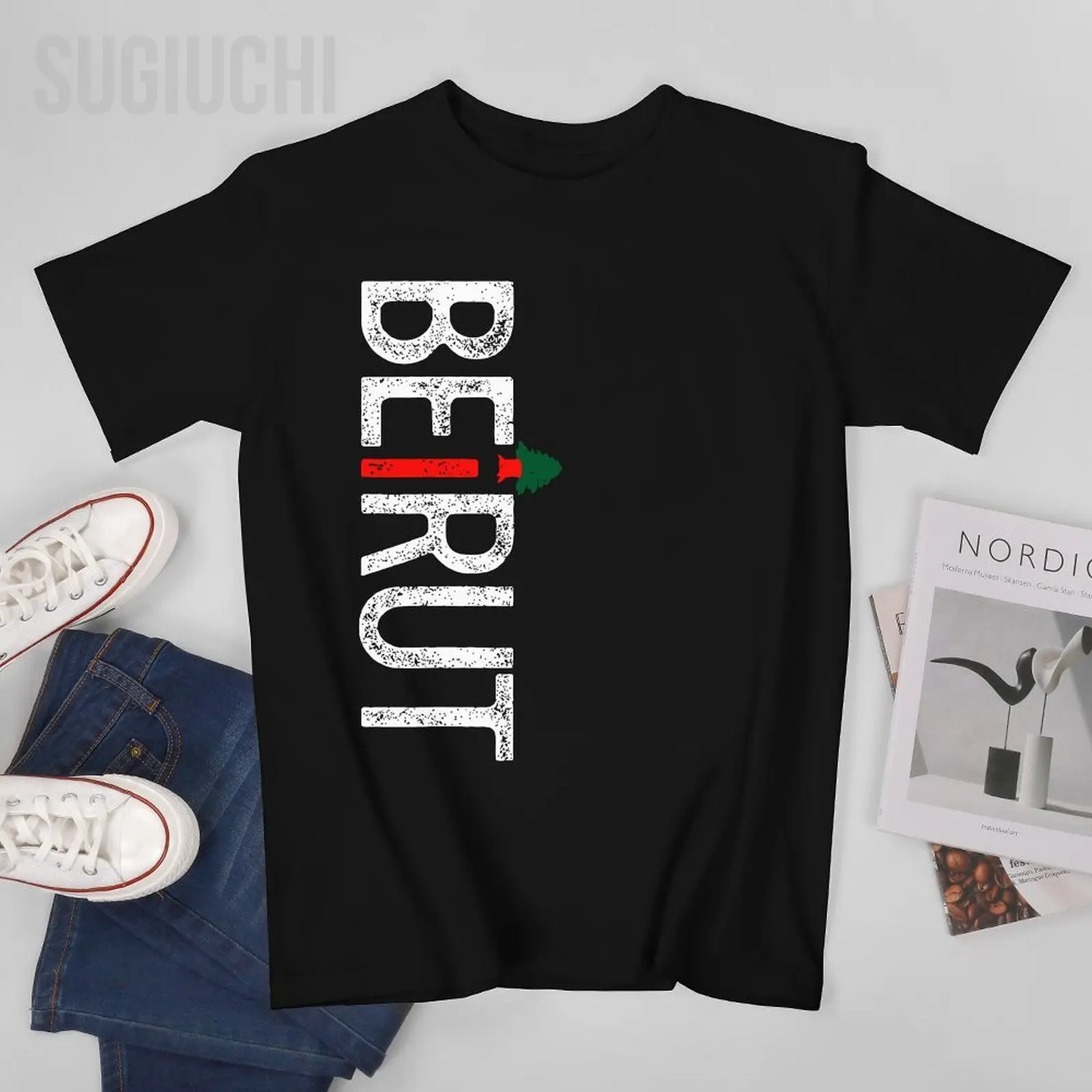 Unisex Men Capital Beirut Vintage Lebanon Tshirt Tees T Shirts Women Boys 100% Cotton T-Shirt