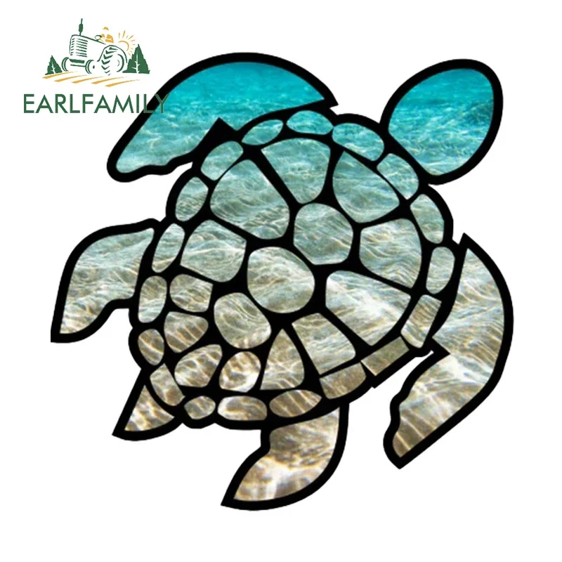 EARLFAMILY 13cm X 12.8cm Sea Turtle Car Stickers Sunscreen Vinyl Decal Motorcycle Surfboard Trunk Windows Decoration Accessories
