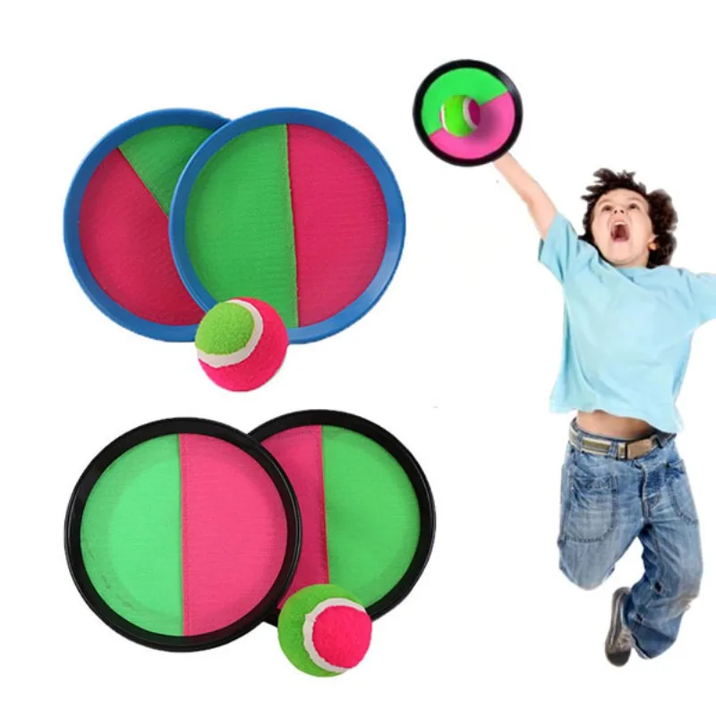 1Set Kids Sucker Sticky Ball Toy Outdoor Sports Catch Ball Game Set Outdoor Toss and Catch Ball Sets Parent-Child Game Toys Tool