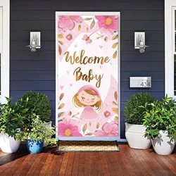 70x35 pollici Banner di benvenuto per bambini, benvenuto a casa Banner per porta per bambina decorazioni per Baby Shower, benvenuto è un Banner per ragazza