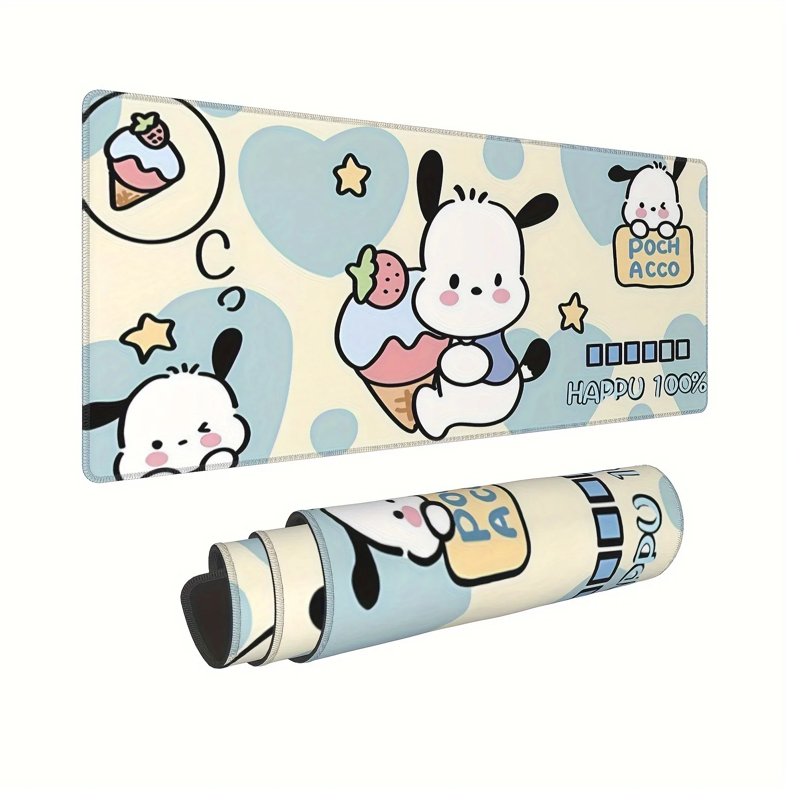 

1 шт. приятный медведь с мороженым коврик для мыши многоразмерный нескользящий коврик с прошитыми краями компьютерная клавиатура настольный коврик для офиса и подарка