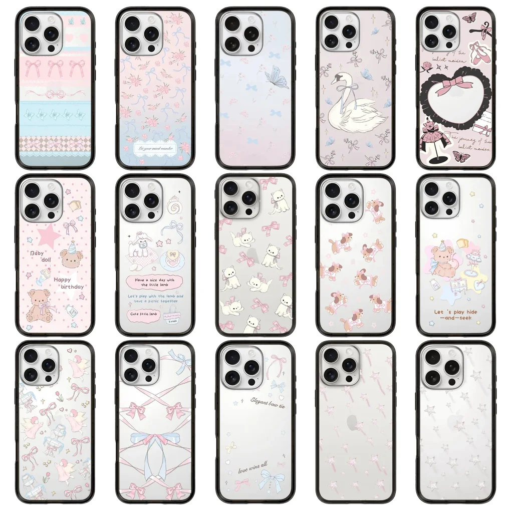 

Forest New Type Imprinted Letters on The Border Protective Acrylic MagSafe Case for IPhone 15 Pro 16 Pro Max Cover Shell