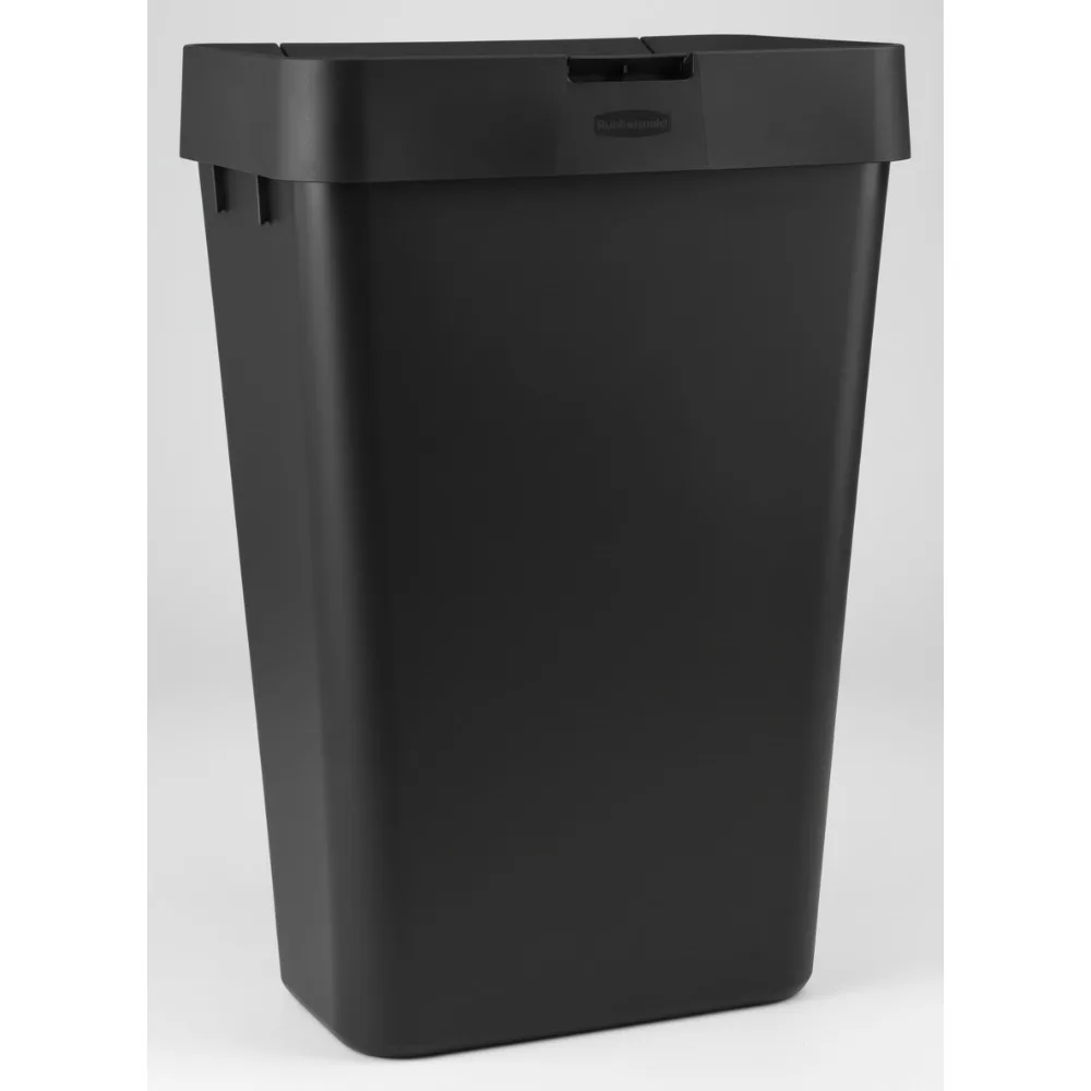 

12.2 Gallon Touch-Top Kitchen Trash Can with Lid, Black Odor-Proof Garbage Bin for Home Kitchen Apartment