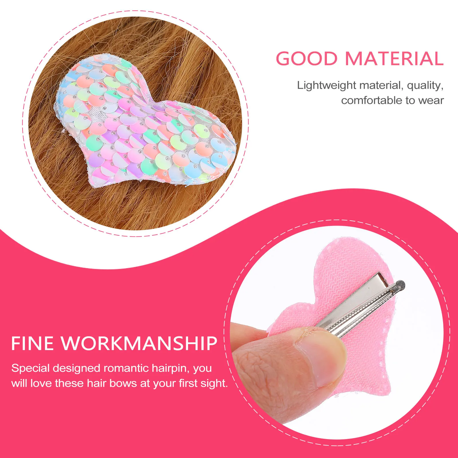 

12Pcs Heart Hair Clip for Girls Glitter Barrettes Side Hairpin Kids Hair Grip Hairstyle Holder Cute Sweet Elegant Party Daily