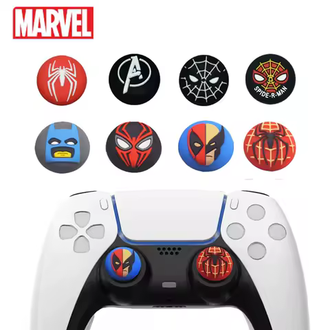 2pcs/set SpiderMan Deadpool Thumb Grip Cap Cover for Playstation PS5 PS4 Xbox Series Game Joystick Controller Thumbstick