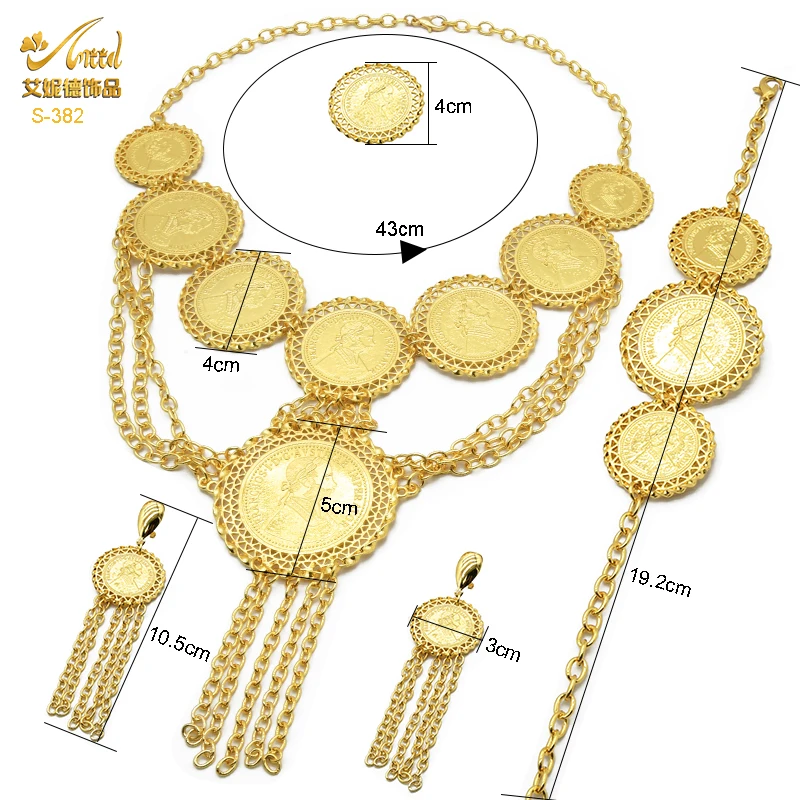 ANIID Set di gioielli con collana di monete africane per le donne Dubai nigeriano festa sposa moda collana girocollo collezione di nozze Set regalo