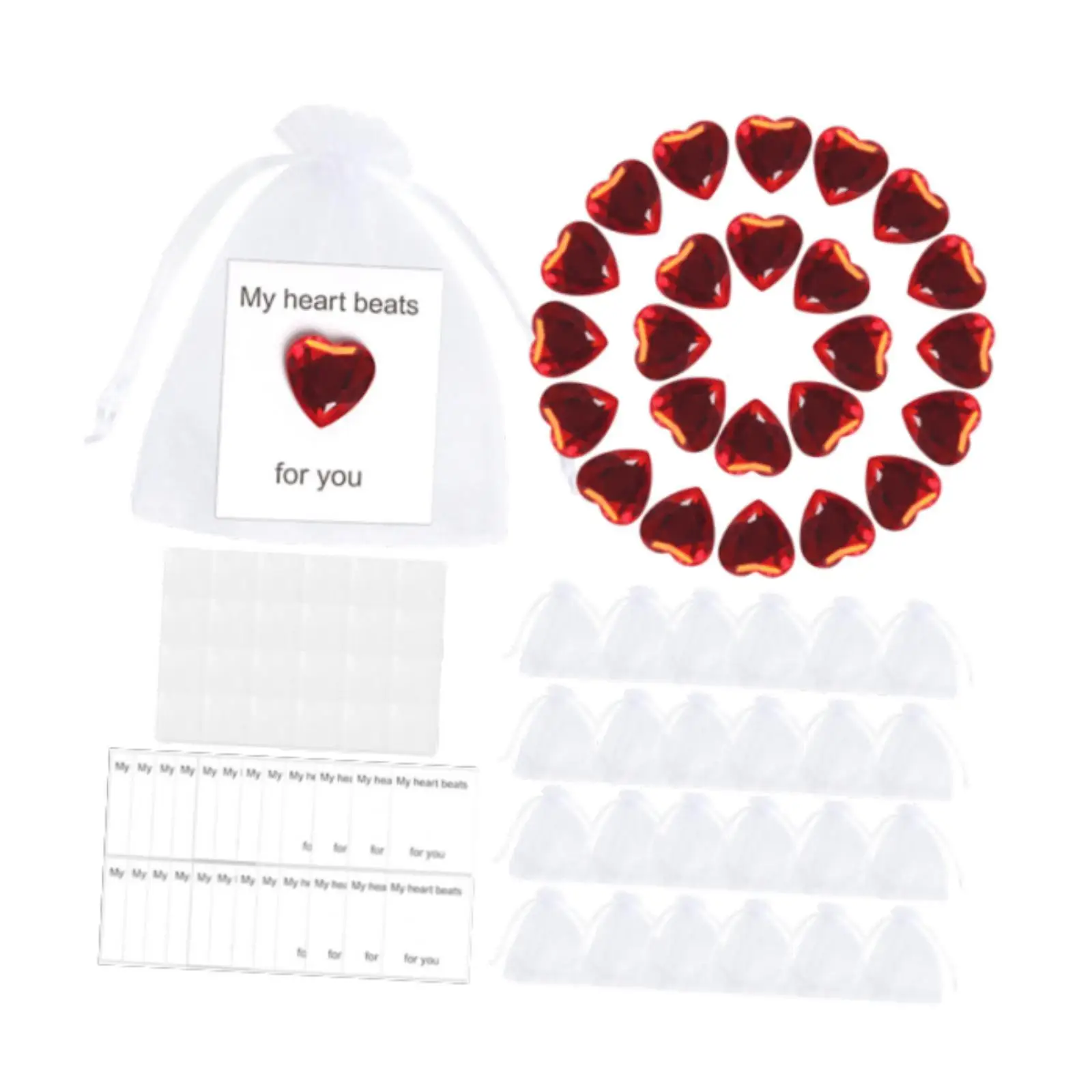 24 Pieces Valentines Heart Stones Novelty for Party Favors Wedding