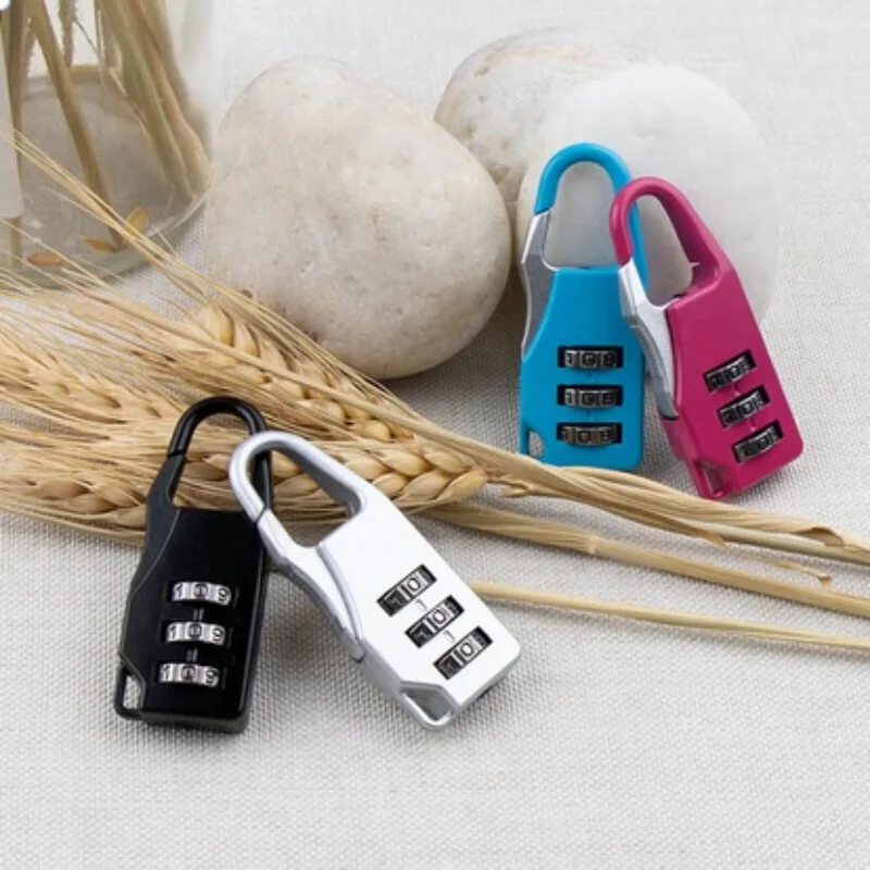 Mini Alloy 3 Digit Combination Code Number Lock Zipper Bag Lock Password Padlock Luggage Code Lock Handbag Anti-Theft Lock