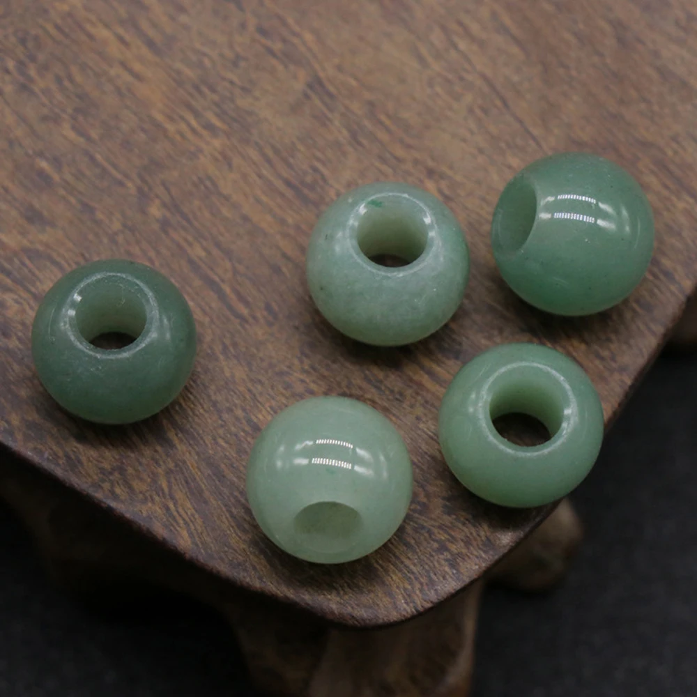 5pcs Natural Yellow Jade Bead Big Hole Abacus Shape Natural Rose Quartzs Loose Bead for Making Jewerly DIY Earrings Bracelet