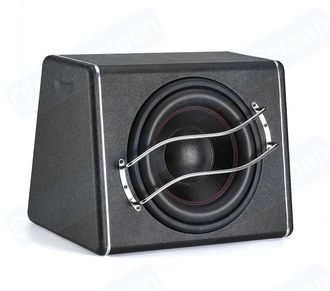 Hot selling 12 inch trapezoidal Active Subwoofer 1200W Under Seats Slim Active Powered Bass Speaker Car Audio for Universal car