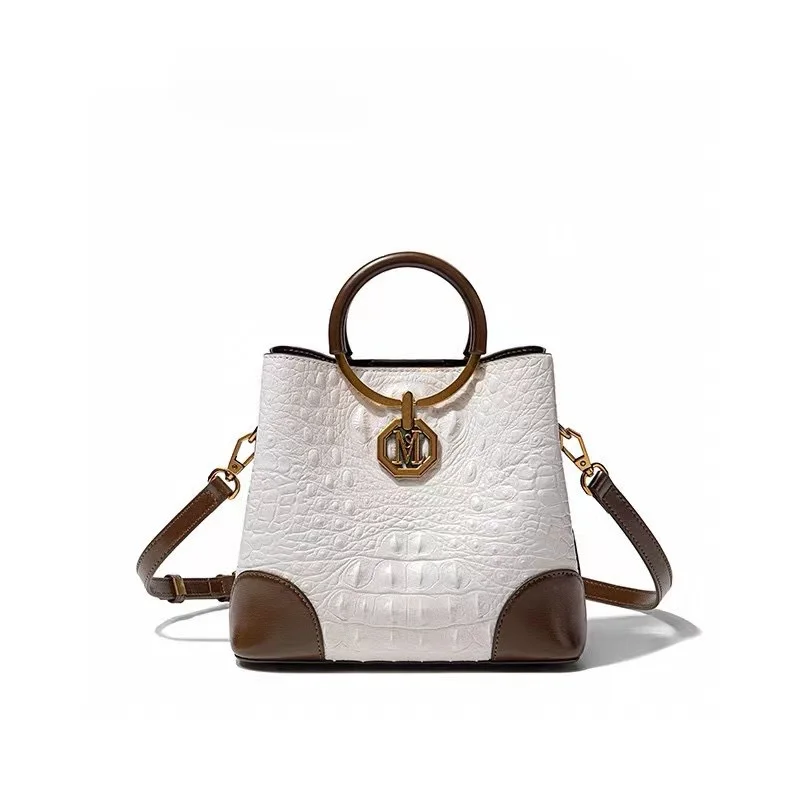 Luxury Brand Fashion Sense Crocodile Pattern Portable Bucket Bag High-quality and Stylish Versatile One Shoulder Crossbody Bag