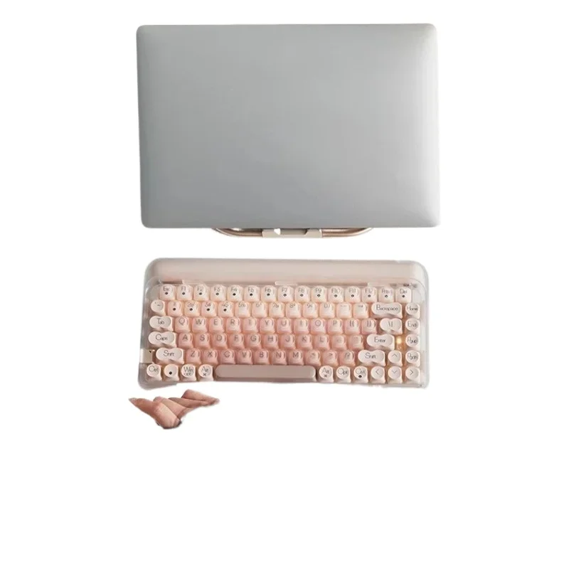 

Liquid foundation wireless bluetooth mechanical keyboard girls high value three mode hot swap office 84 keys