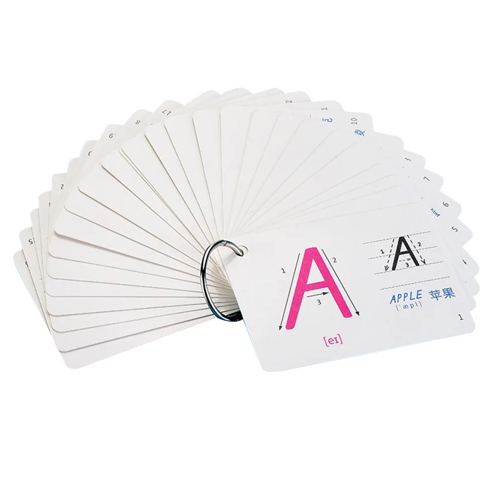 1 set Children Literacy Cards Kids Educational Flash English Spelling Alphabet Learning Toys Smooth Portable ABC