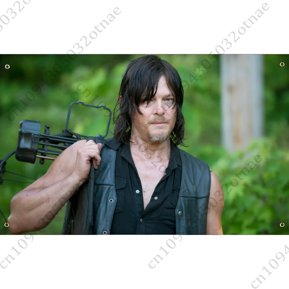 Norman Reedus W-Walking D-Dead Pink America Flag Tapestry Funny Banner For College Dorm Outdoor Living Room Wall Art Decor Party