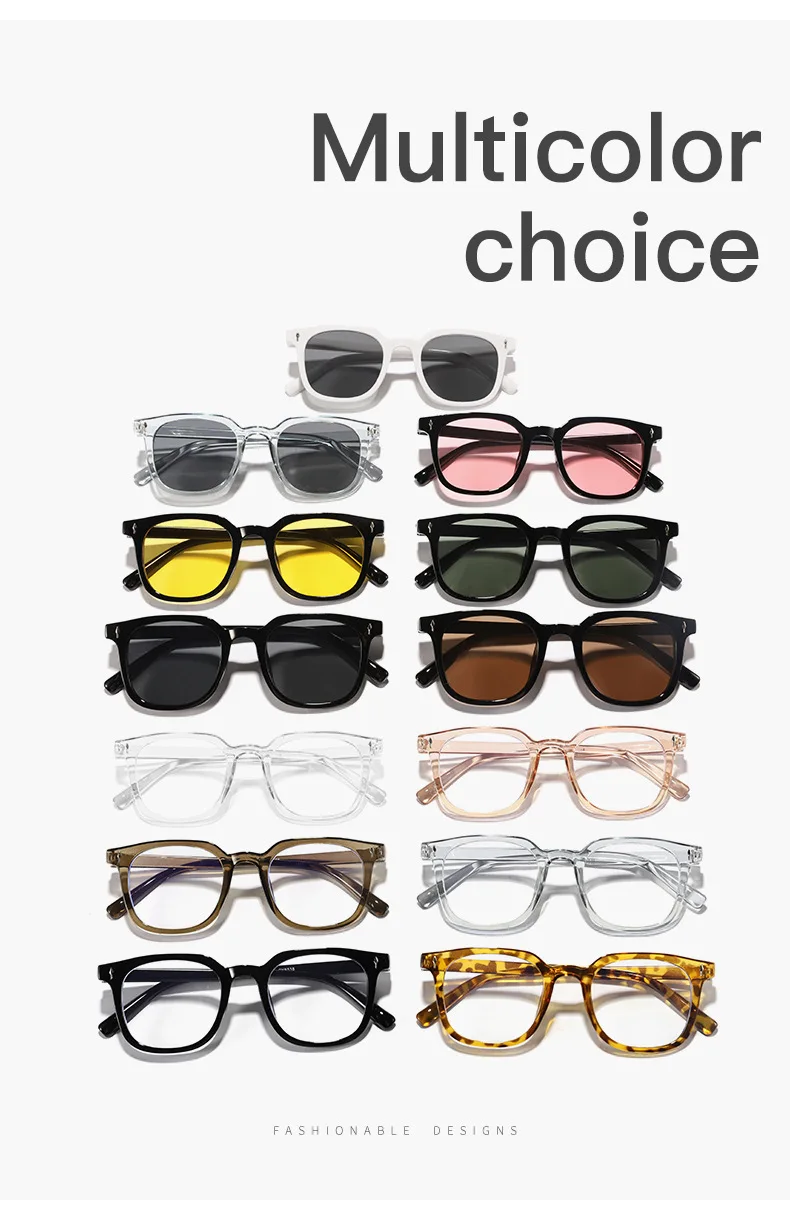 Neue Vintage-Sonnenbrille mit quadratischem Rahmen für Damen und Herren, Markendesigner, schwarz, Anti-Bulue-Brille – Detail 1