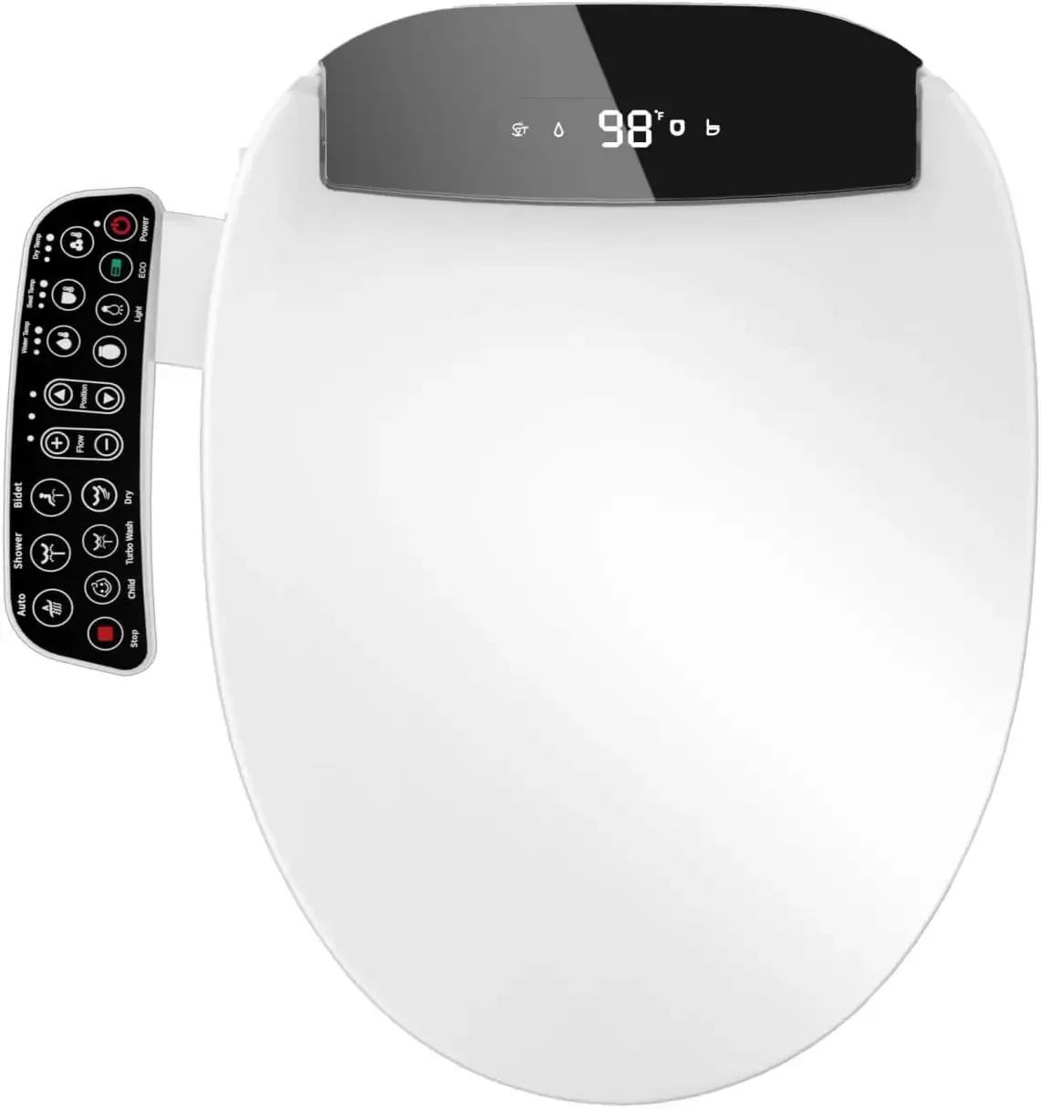 Electric Heated Bidet Toilet Seat with Warm Water Wash | Heated Seat, Warm Air Dryer, Soft Closed Lid, Night Light,Toilet Seat w