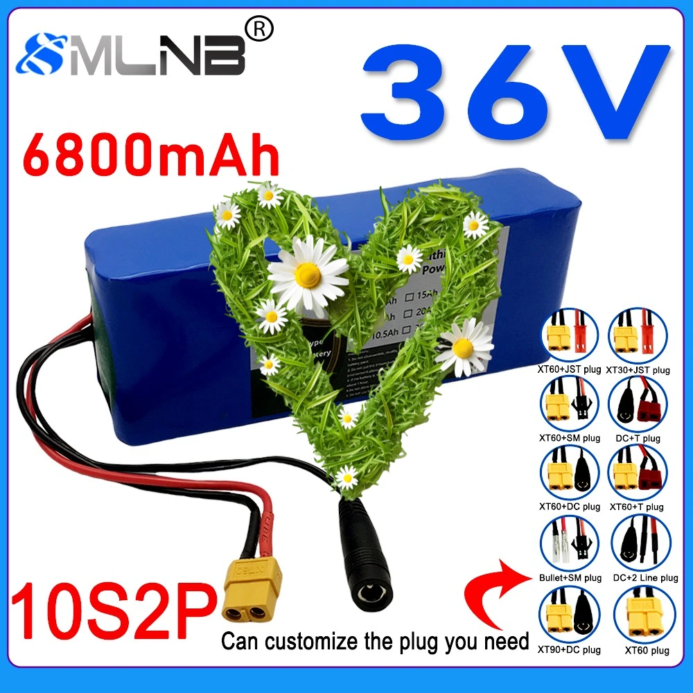

For Electric 36V Scooter Bicycle battery pack high performance 10S2P 18650 36V 6800mAh Lithium Battery Pack Built-in BMS