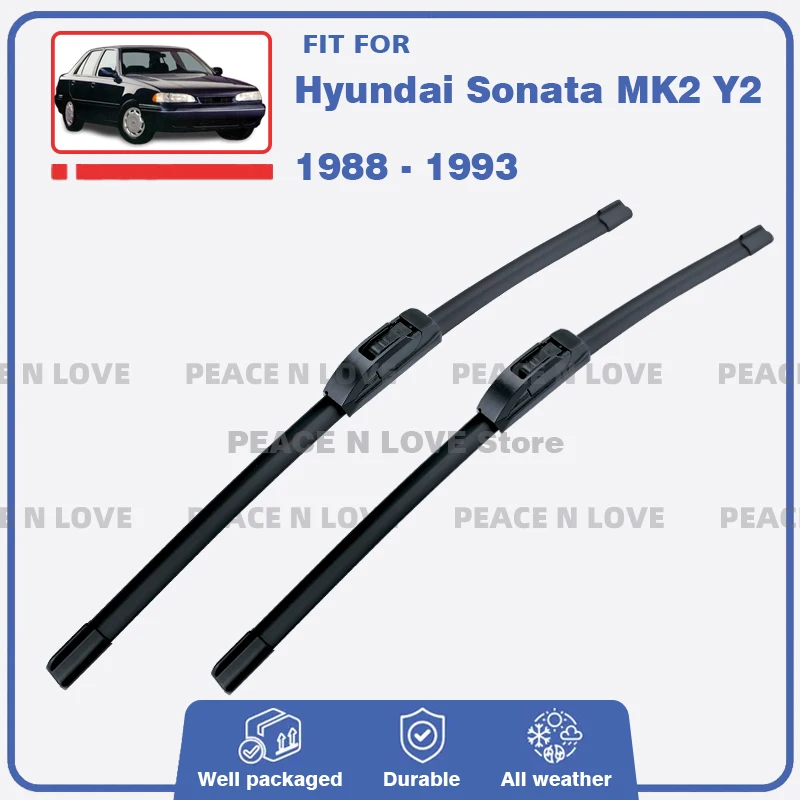 

Front Wiper Blades For Hyundai Sonata MK2 Y2 1988 - 1993 2PC Windshield Windscreen Window Rubber Brushes Washer Car Accessories
