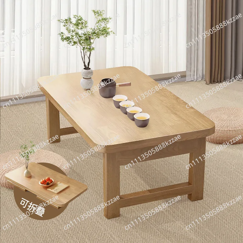 Folding Wooden Table Japanese Bay Window Balcony Coffee TableTatami Home Bedroom Bed Computer Study Desk Sundry Rack For Tatami