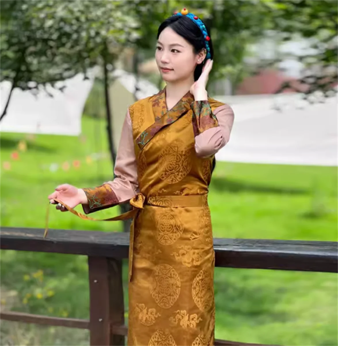 Casaco Tibetano para Mulheres, Correspondência De Cores, Roupas Xizang