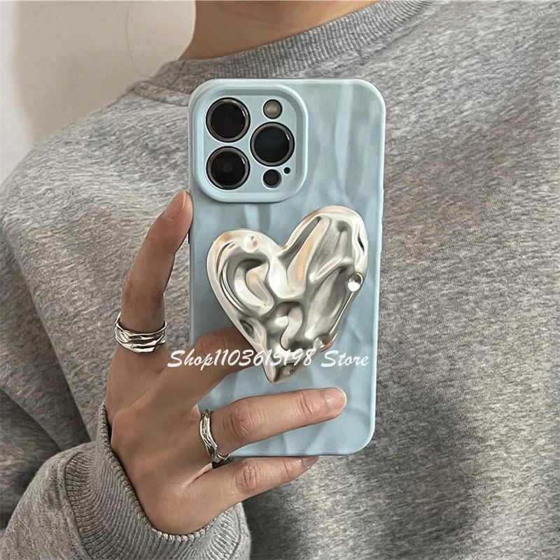 INS coreano lindo amor corazón teléfono Griptok soporte para iPhone 16 Samsung accesorios universales para teléfono soporte para teléfono agarre Tok soporte