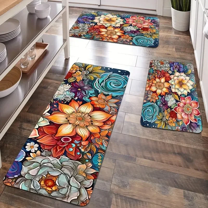 1PC multicolored kitchen living room carpet mat doormat waterproof non-slip carpet, can wash home decoration strip carpet mat