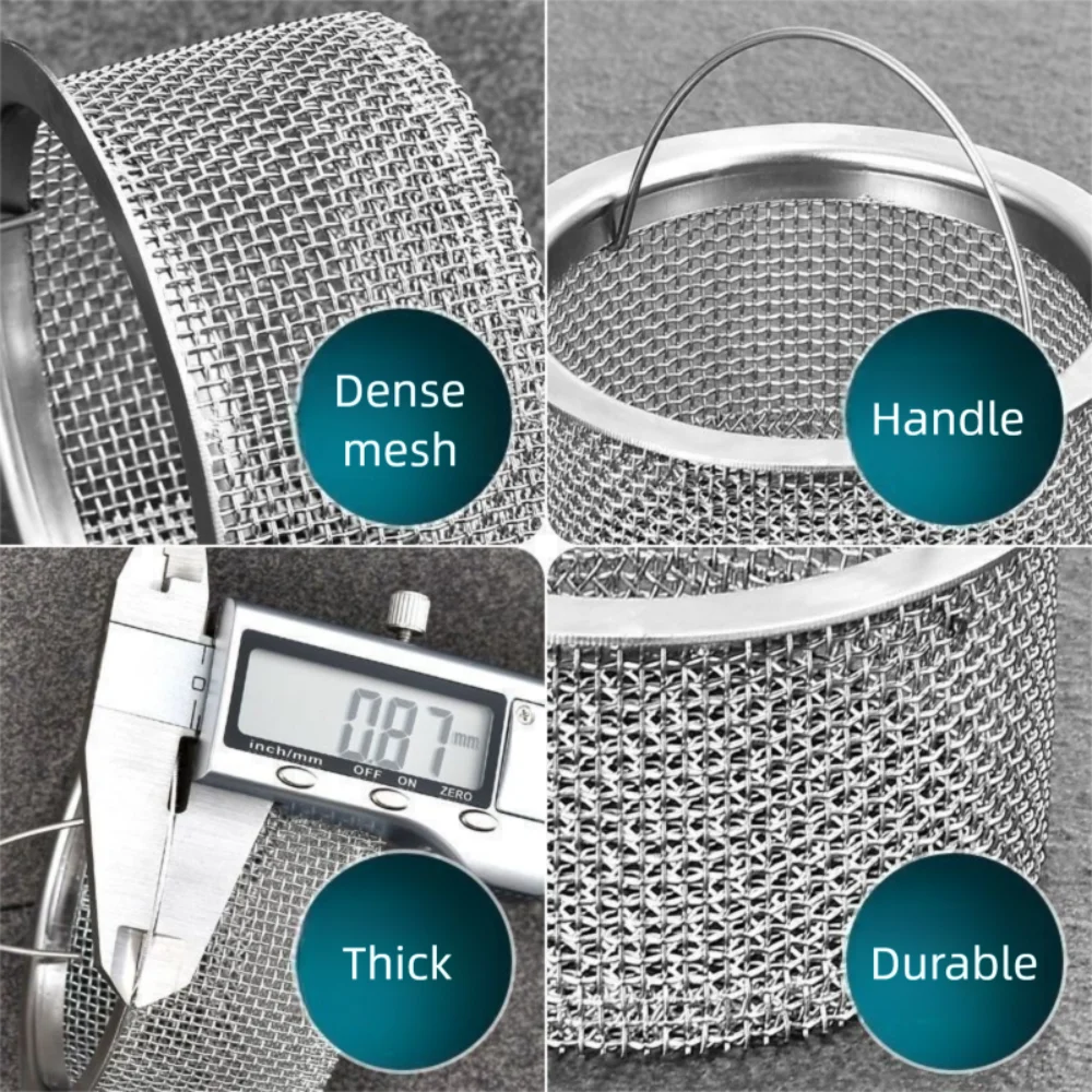 Dureble Stainless Steel Sink Drain Filter With Pull Rod Fine Net Kitchen Sink Filter Mesh Thicken Basin Strainer Kitchen