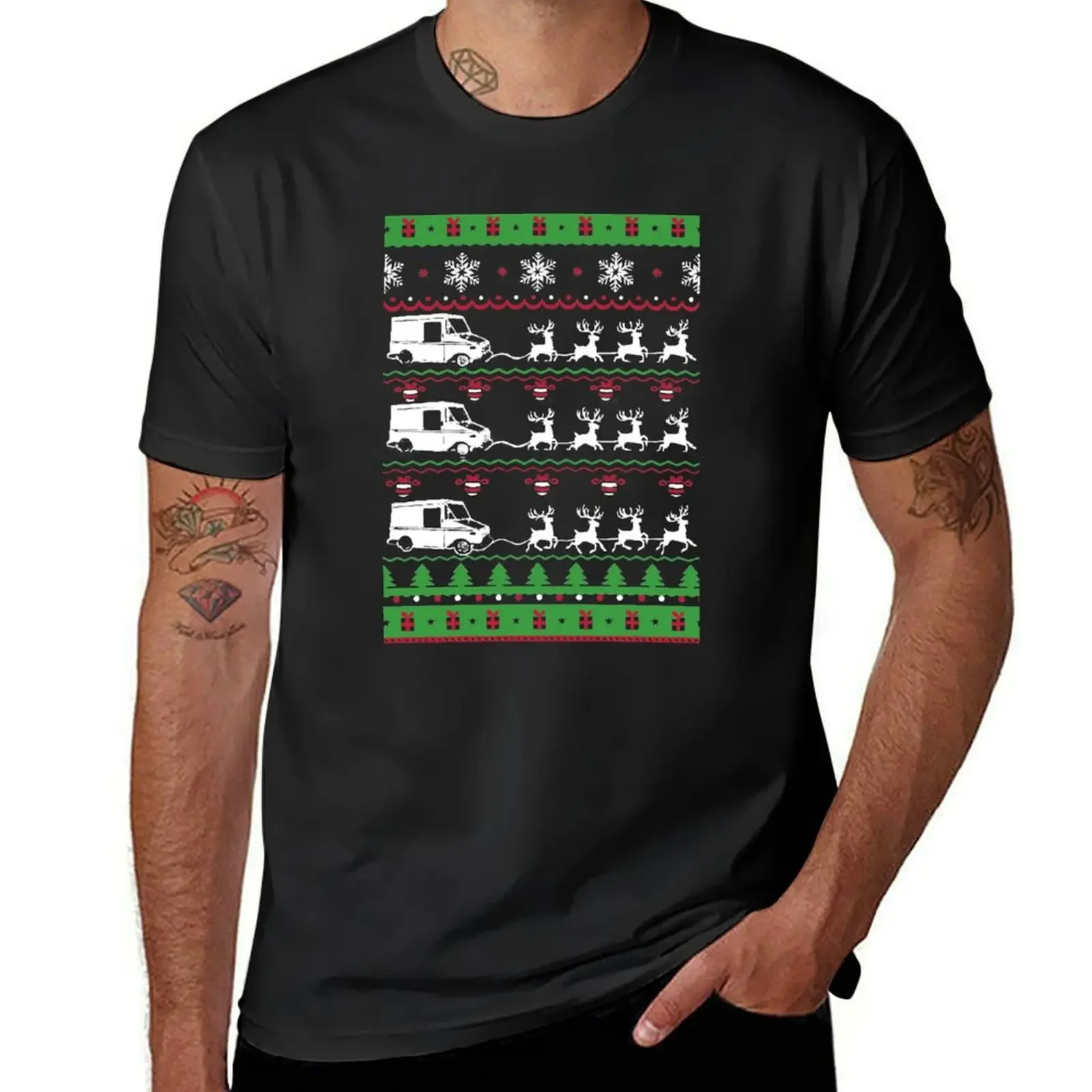 Mail Carrier Ugly Christmas Sweater Funny Gift T-Shirt new edition blanks tees sweat Men's t-shirts