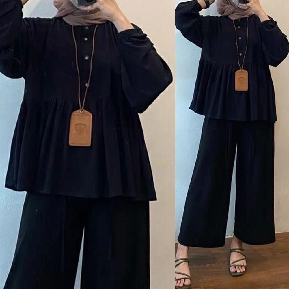 

Blouse Shirt Tops Parties Shopping Summer Activities Daily Leisure Dating Festivals Long Sleeve Muslim O Neck Polyester 1pcs