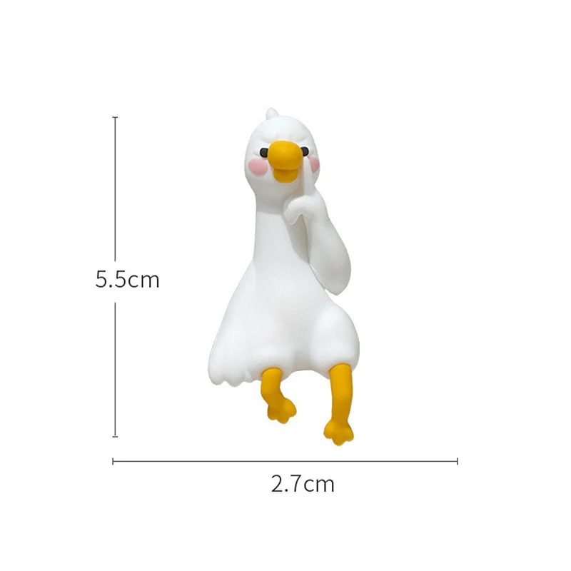 △ Resin Cartoon Animal Decor For Desk Car Dashboard TV Monitor Gift Idea Cute 3D Duck Figurine Mini Resin Duck Ornament Playful view 6
