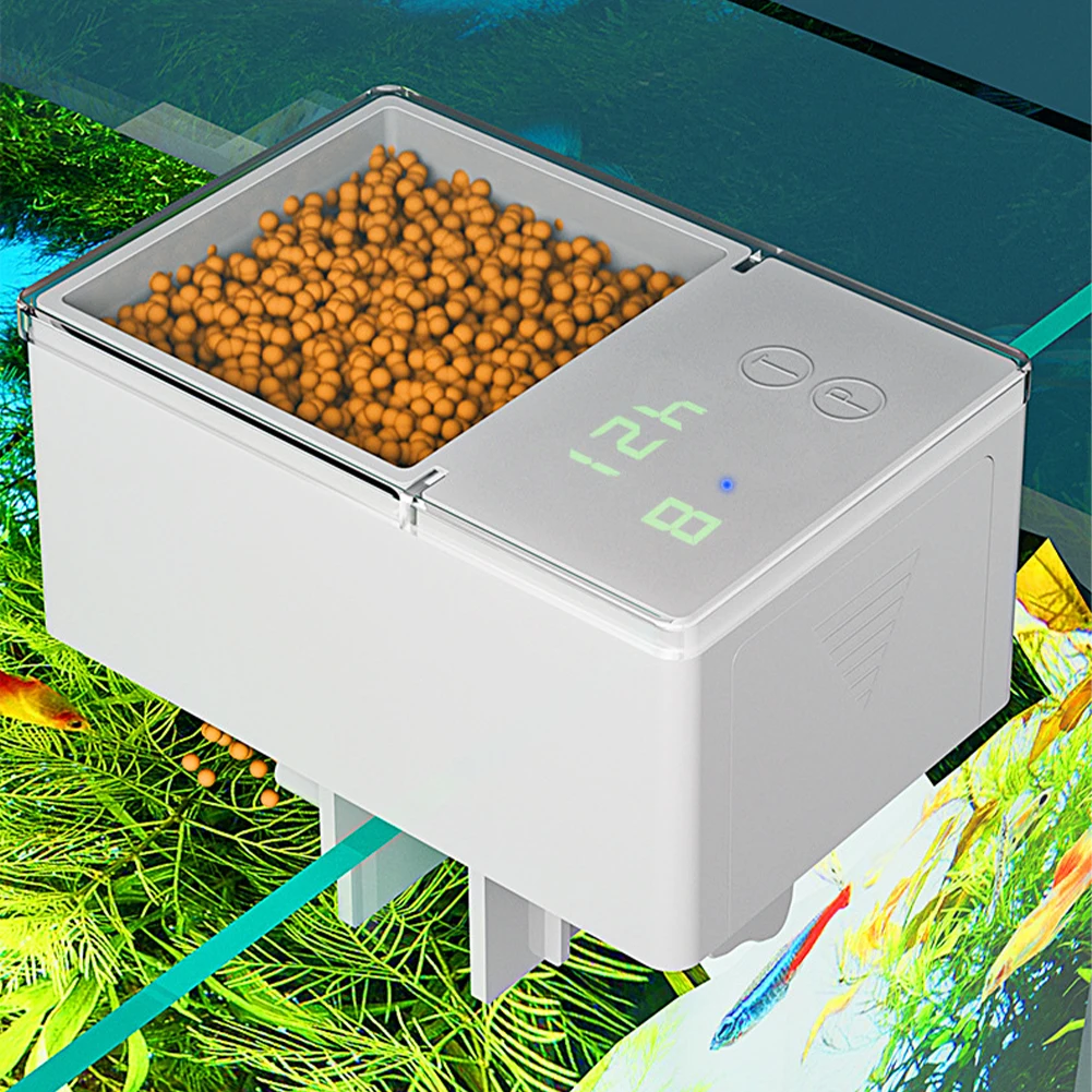 ABS Automatic Fish Feeder For Aquarium Digital Precision Feeding Feeder Auto Food Dispenser For Fish Tank With Timer LED Display