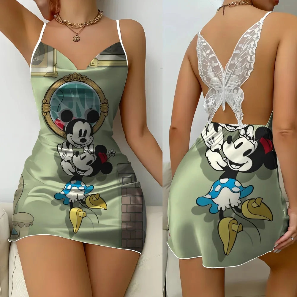 2024 New Cartoon Pattern Night Wear Woman Sexy Nightwear Softy Women Nightgown Woman Top Seller Women Sleepwear Home Dresses