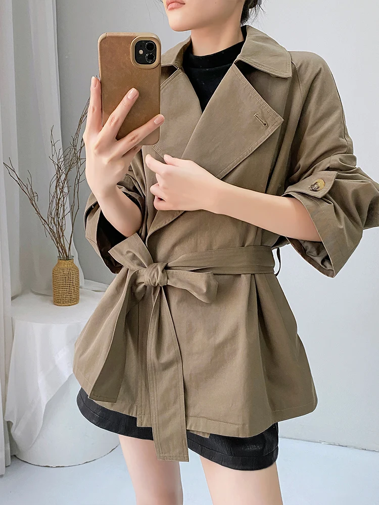 

Spring Autumn ey een ort Casual Loose Women's Coat Yahti Versatile Lightweight Windbreaker Spring Summer Autumn Jaet