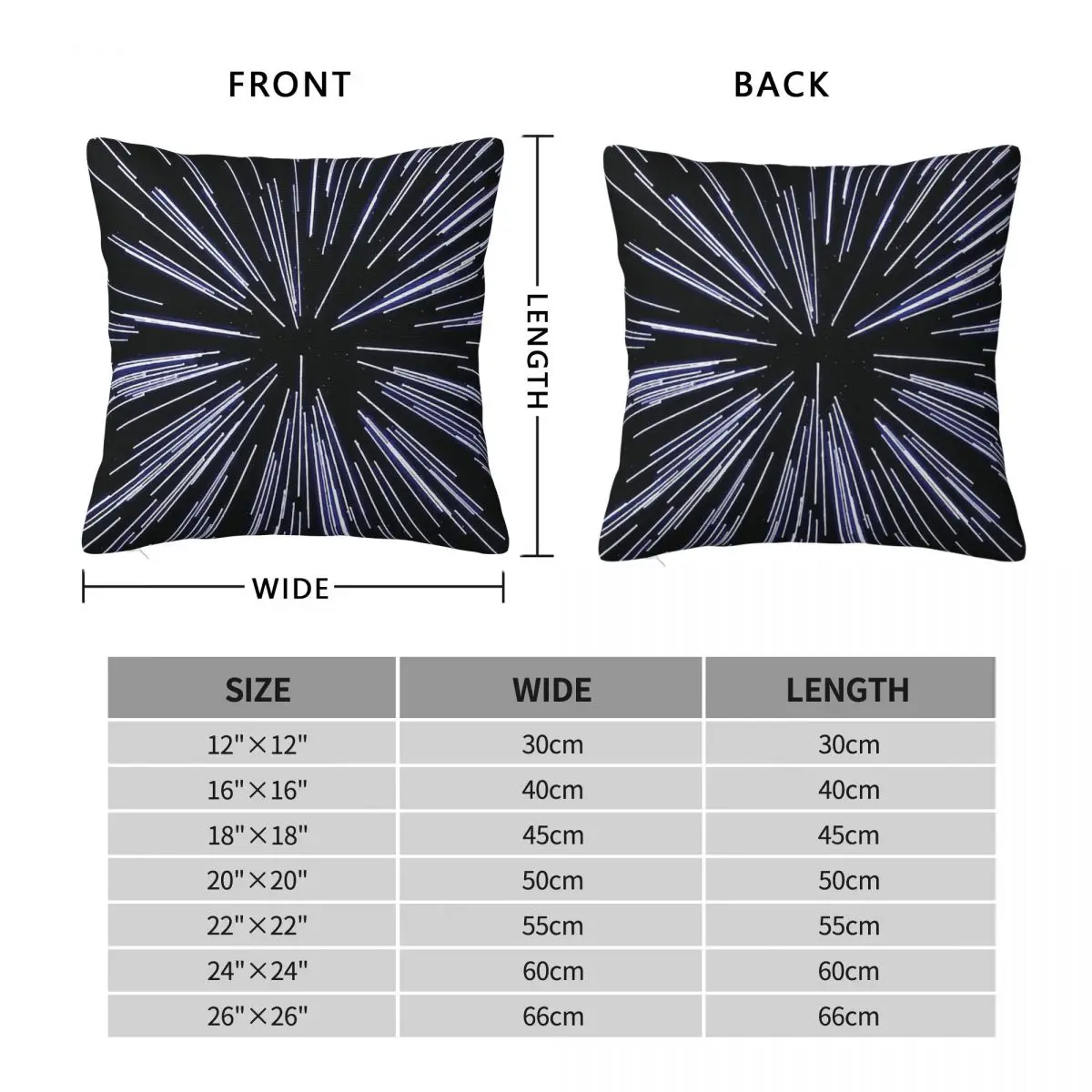 Hyperspace Vector Lightspeed Square Pillowcase Polyester Linen Velvet Creative Zip Decor Sofa Cushion Cover