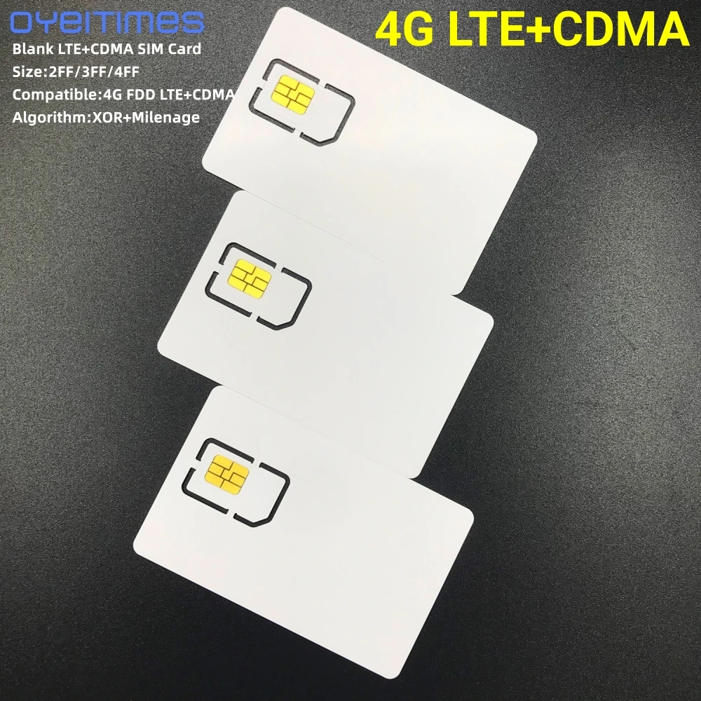 OYEITIMES 4G LTE + CDMA SIM 카드, 4G FDD LTE + CDMA SIM 카드, 프로그래밍 가능 LTE + CDMA SIM 카드, 미니, 마이크로 및 나노 블랭크 SIM 카드