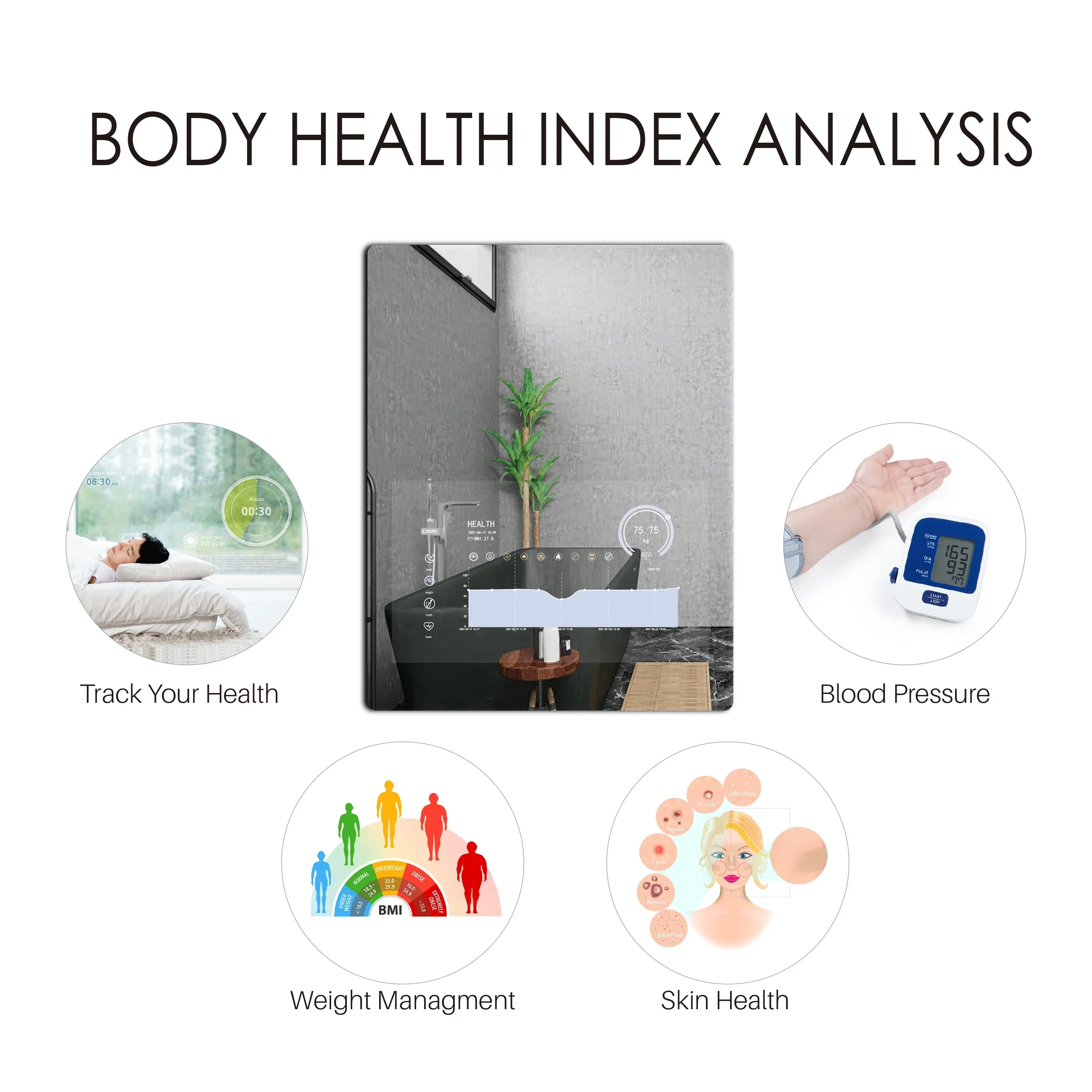 2024 Touchscreen Android System Smart Mirror TV Led ausgefallene Badezimmerspiegel Smart Magic Mirror