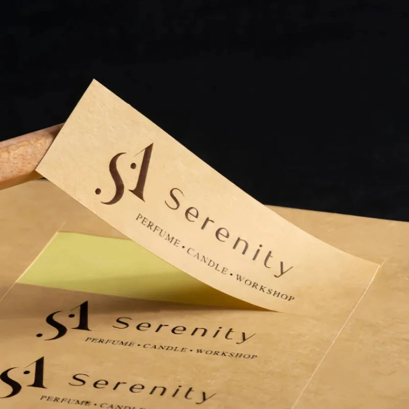 

500Pcs Kraft Personalized Custom Stickers Company Logo Customized Wedding Label Transparent Stickers DIY PVC Waterproof Sticker