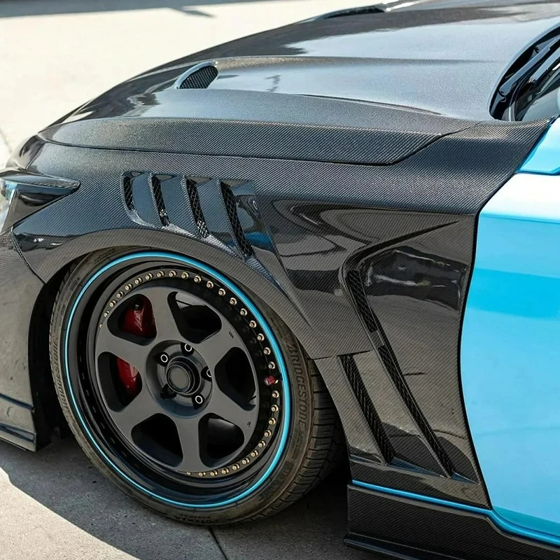 

High - Gloss Carbon Fiber Front Vented Fenders FORInfiniti Q50 2014 - 2023