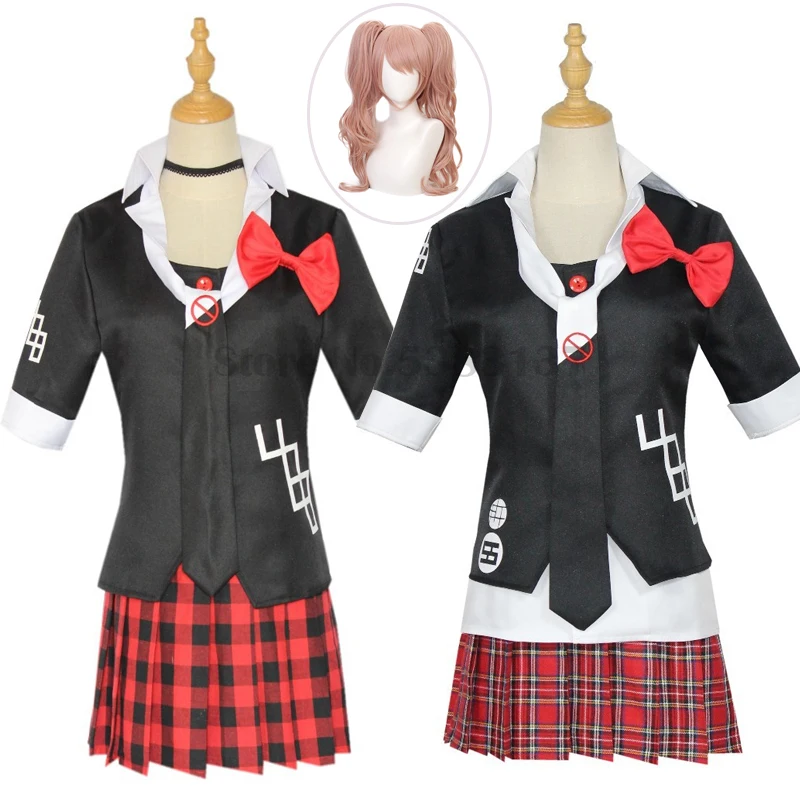 

Anime Cosplay Costume Enoshima Junko Halloween Carnival Party Role Play Super Danganronpa Uniform for Women Wig Full Set