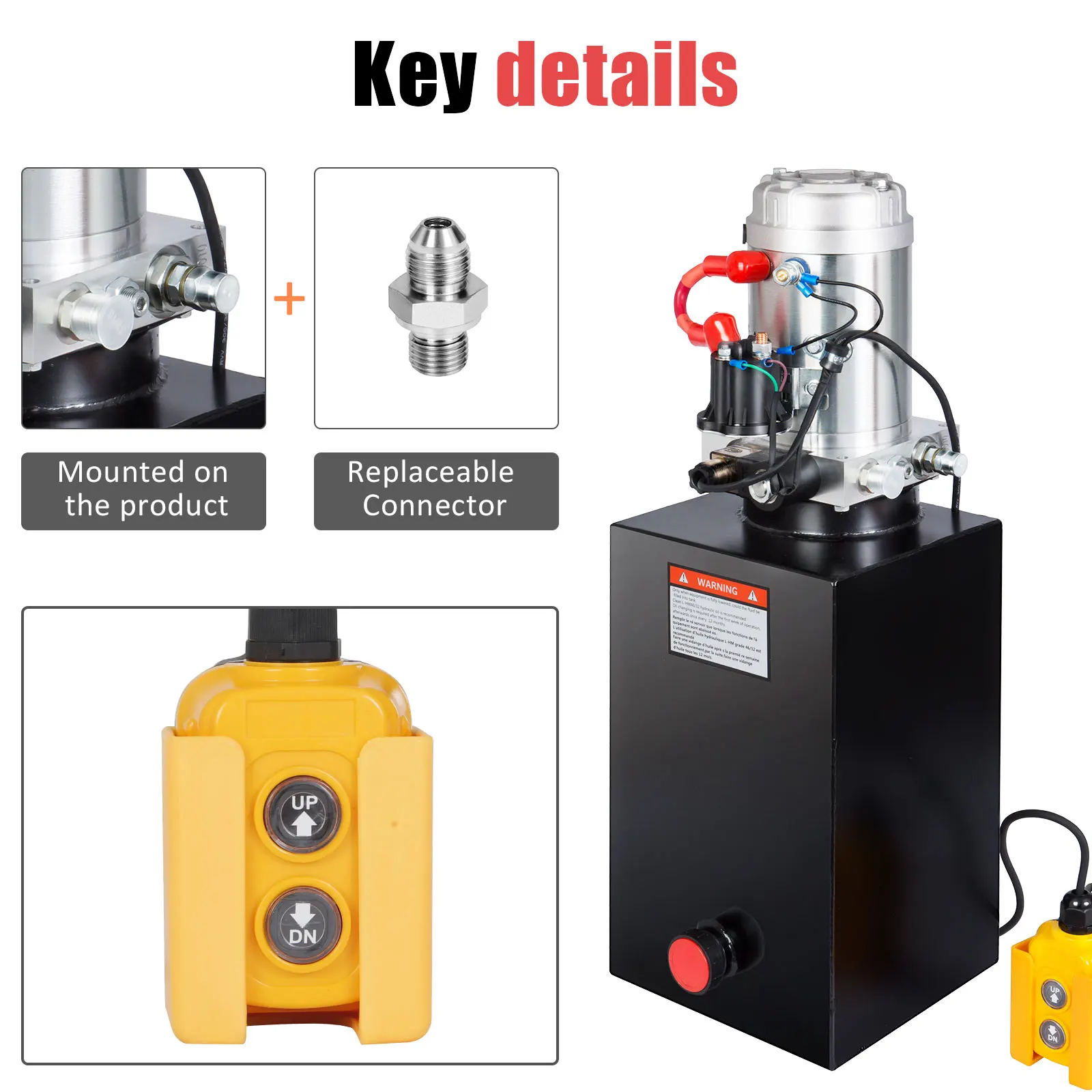 مصنع وحدة الطاقة الهيدروليكية عالية الجودة DC12V/1.6KW وحدة الطاقة الهيدروليكية من الحديد الزهر لمقطورة قلابة