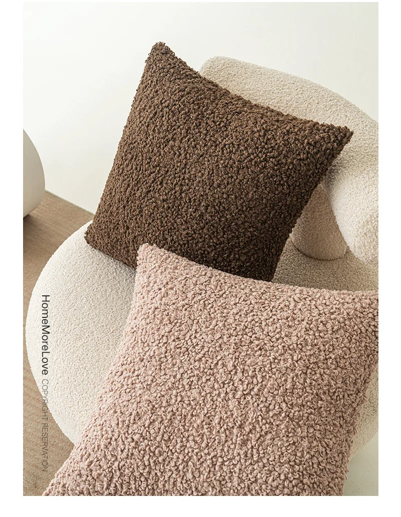 Inyahome Cozy Fluffy Pack of 1/2 Mohair Luxury Throw Pillow Covers Farmhouse Boho Cushion Case for Sofa Couch Home Decor White 3