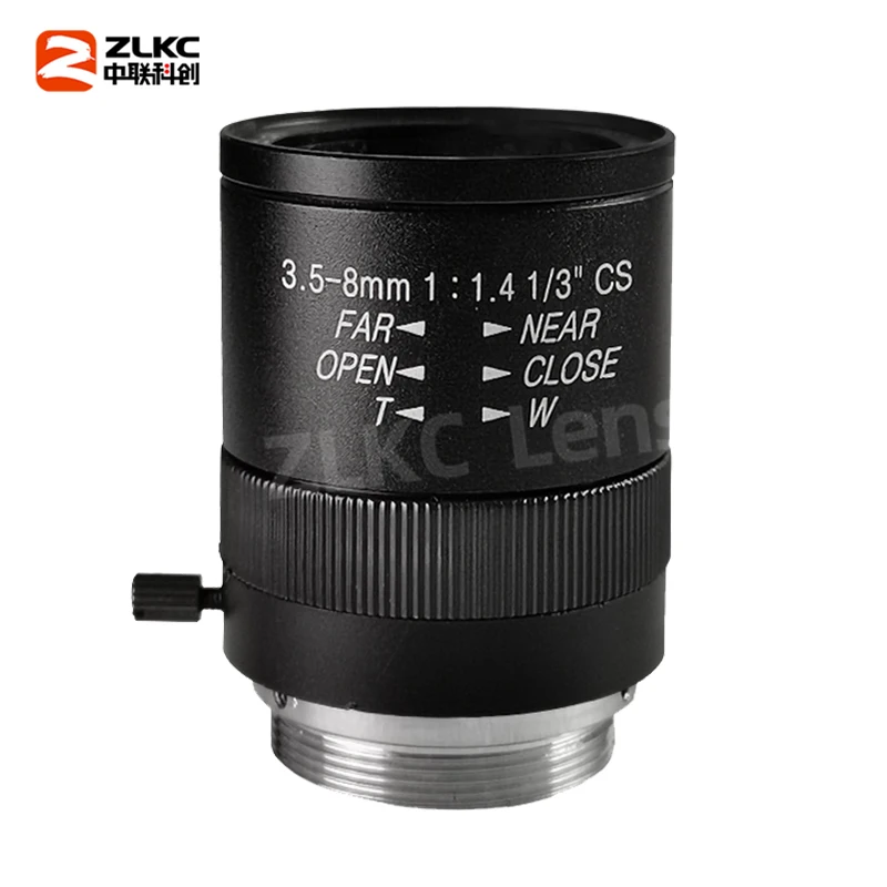 ZLKC Camera Lens 3.5-8mm Varifocal Function Manual Iris Security Zoom F1.4 1/3 Inch CS Mount CCTV Lens for IP Box Cameras